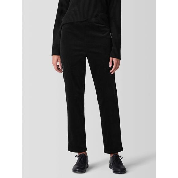 Eileen Fisher Pants - Eileen Fisher Plus 2X Velvet Straight Leg Pant Stretch Velveteen Pant Black